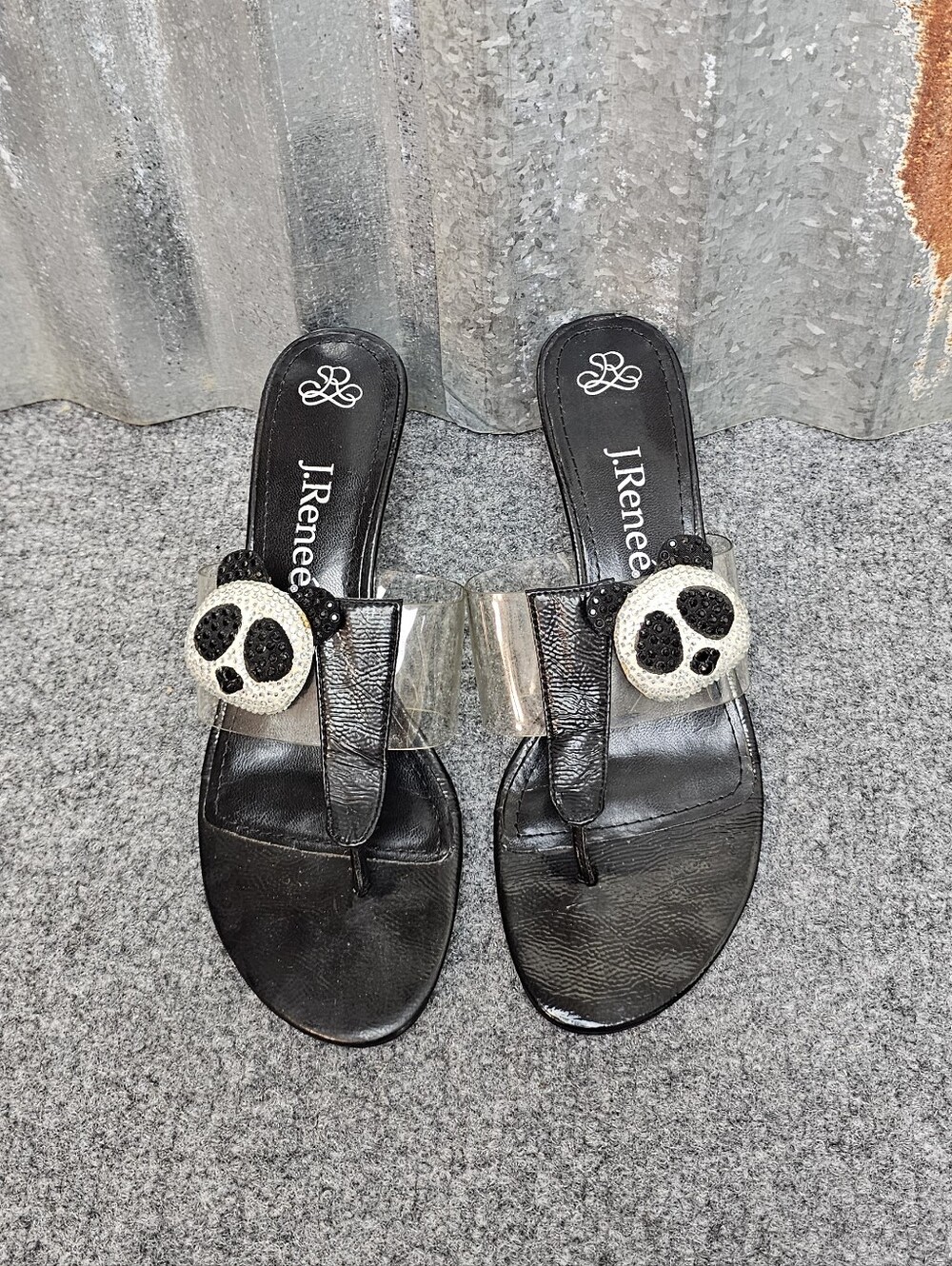 Rare Vintage J. Renee Sparkle Panda Jelly Sandals
